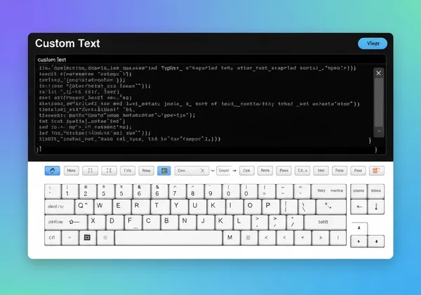 Screenshot of custom text feature on a typing test platform.