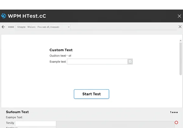 Screenshot of WPMTest.cc custom text feature being used.