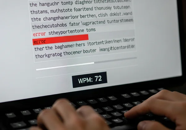 User practicing on a typing test interface