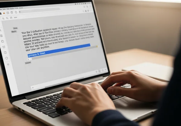 Writer practicing with custom text