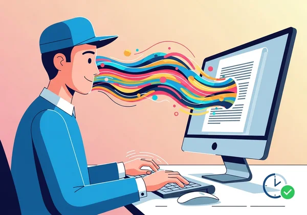 Writer typing quickly and efficiently